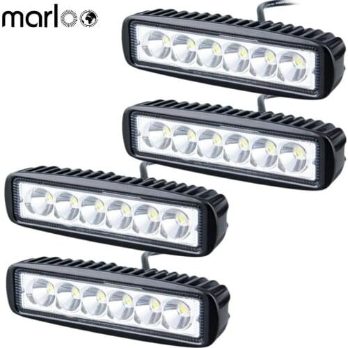 4pcs Car 6Inch 18W Led Worrk Light Bar Motorcycle Offroad SUV ATV Truck 4x4 off-road For Jeep Wrangler JK 9-32V