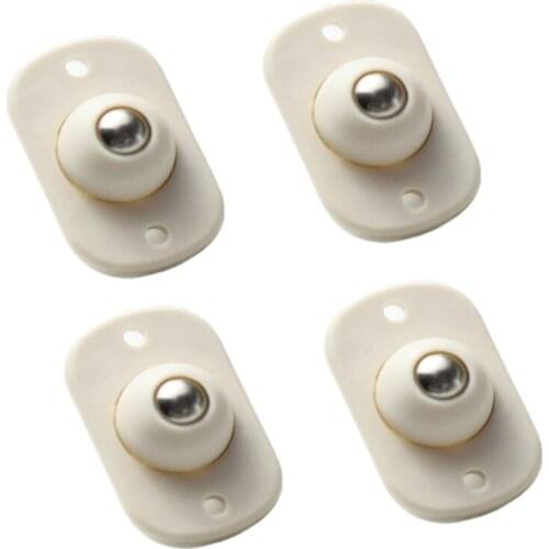4Pcs Adhesive Pulley Storage Box Casters Trash Can Self-Adhesive Furniture Wheels Stainless Steel Ball Home No Scratches