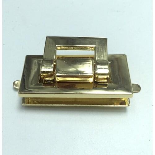 45 x 20 mm ( 1 3/4 Inch) gold circle round shape turn lock bag twist lock