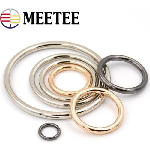 5pcs Meetee 15-60mm O Rings Metal Circles for Shoes Hats Strap Ring Buckles DIY Clothes Luggage Bags Hardware Accessories H1-1