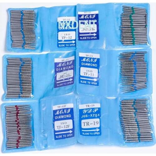 50pcs/1bag Dental Diamond Burs Dental Diamond FG High Speed Burs for Polishing Smoothing With 1.6mm Shank