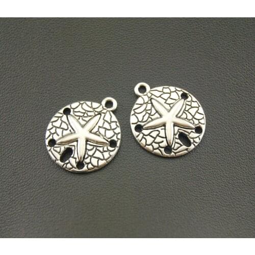 6 Pcs Zinc Alloy Metal 3 Colors Sand Dollar Charm DJewelry Making DIY Handmade Craft A1120/1121/1122