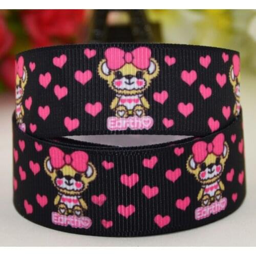 7/8'' 22mm,1" 25mm,1-1/2" 38mm,3" 75mm earth magic Cartoon Printed grosgrain ribbon party decoration 10 Yards X-01775