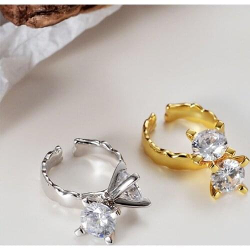 Amaiyllis S925 sterling silver Micro Pave Zircon Ring Fashion Open Index Finger Ring For Lovers Jewelry Gift