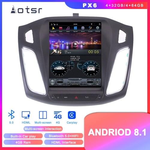 Android 8.1 Tesla Styel Car DVD Player GPS Navigation For Ford Focus 2012-2017 Vertical screen Auto Radio Head Unit Carplay tape