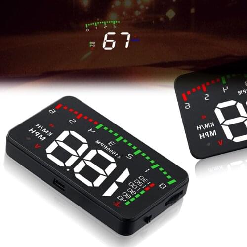 A900 Car HUD Head Up Display OBD II Speedometer KM/h Speed Warning Alarm Screen 3.5 inch HD Display