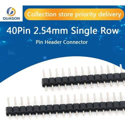 Free shipping 1Set 20PCS 40Pin 2.54mm Single Row Straight Male Pin Header Connector Strip For PBC Ardunio