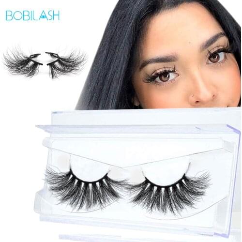 BOBILASH 1Pair Lashes Mink 25mm Handmade 100% Cruelty Free Natural Long False Eyelashes For Eyelashes Extention Makeup Tools