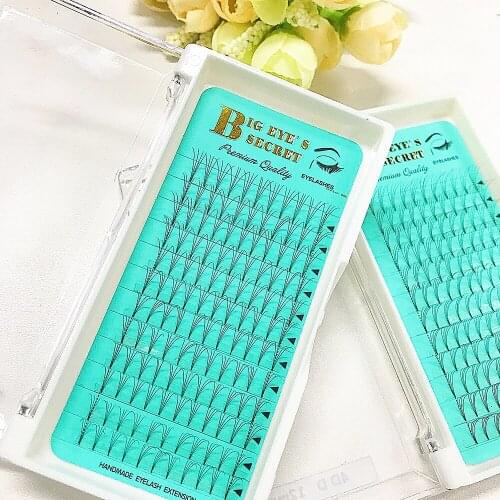BIG Short Stem 4D Premade Fans Volume Lashes Russian Semi Permanent Individual Eyelash Extensions