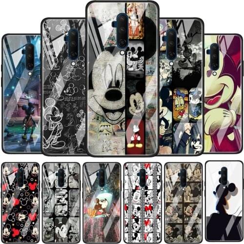 Disney Mickey Mouse Tempered Glass Cover For OnePlus Z 7 8 9 7T 8T 9R Nord 5G Pro Silicone Phone Case Coque