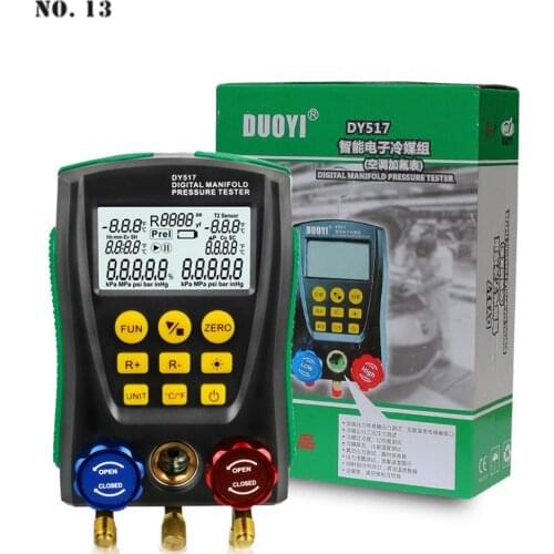 DY517 Digital Manifold Vacuum Pressure Gauge Vacuum Pressure Temperature Tester Digital Manifold Gauge Meter Test Repair Tools