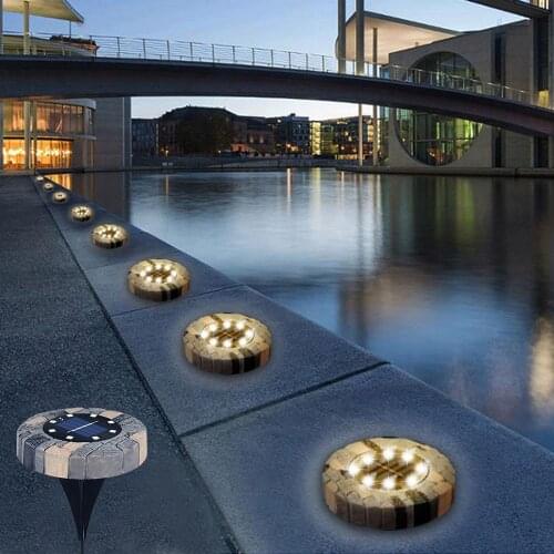 4/8Pcs Solar Path Lights 8 LED Solar Power Buried Light IP66 rechargeable Ground Lamp Outdoor Path Way Garden Decking Lamps