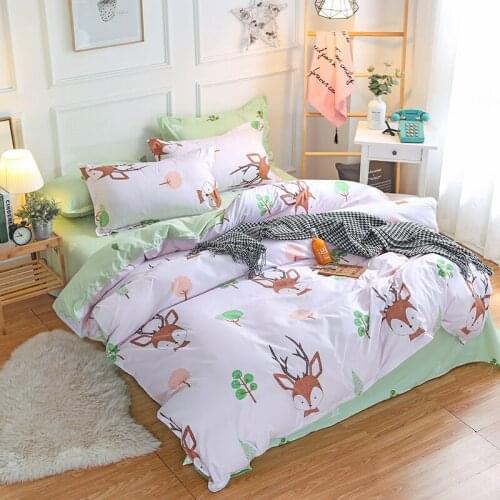 Quality Egyptian Cotton Bedding Set Christmas Bed Linen Calif King Queen Full 3-4pcs Duvet Cover Set Animal Deer Bed Set For Boy
