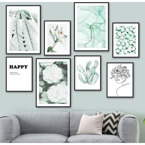 Leaf Stone Flower Succulent Plants Quote Wall Art Canvas Painting Nordic Posters And Prints Wall Pictures For Living Room Decor