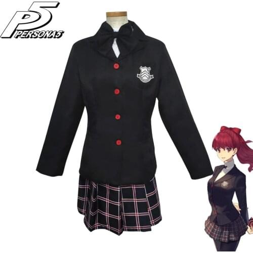 Persona 5 Kurusu Akira Joker Cosplay Costume Uniform Suits Yoshizawa Kasumi School Uniform Outfit
