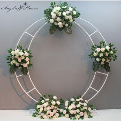 Customize 1/1.2/1.5/1.8/2m White Moon Ship Metal Iron Arch party Wedding Backdrop Decor Silk Flower Stand balloo Crescent Arch