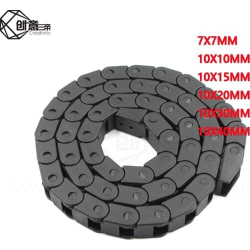 Creativity 7 x 7mm 10 X 20/30/40 mm L1000mm Cable Drag Chain Wire Carrier with End Connectors for CNC Router Machine Tools