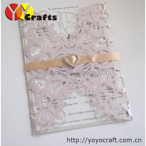 Lace flower handmade formal invitation card