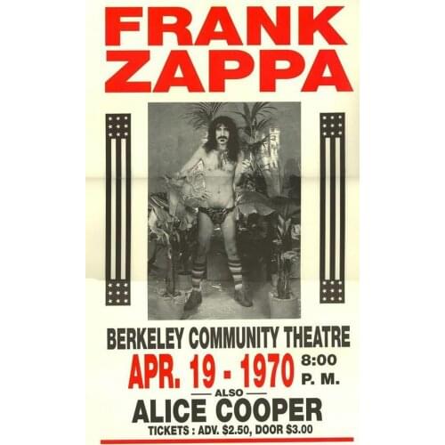 FRANK ZAPPA 1970 CONCERT METAL TIN SIGN POSTER WALL PLAQUE