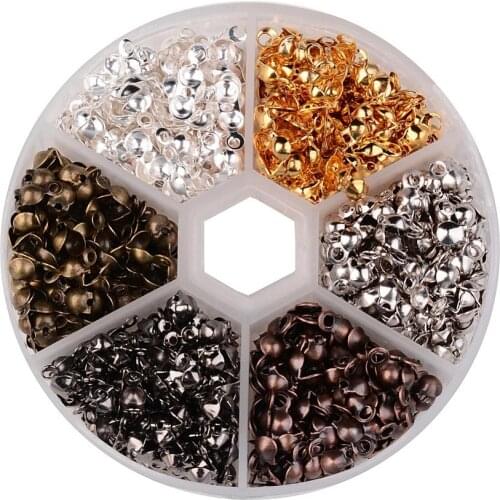 Iron Bead Tips Mixed Color for women jewelry DIY making Nickel Free, 8x4mm Hole: 1.5mm 3mm inner diameter