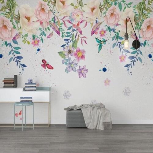 Custom 3D Hand Painted Flowers Mural Wallpaper For Kids Room Living Room Bedroom Background Photo Decor Painting Wall Covering