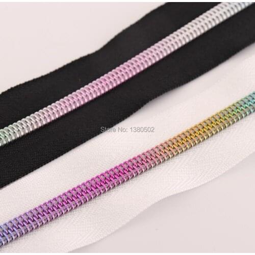 5Yards rainbow Nylon Teeth Zipper Fashion Unique Design Zippers for Sewing Leather bag garment accessories for clothing
