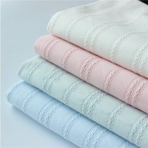 NEW 100*150cm White Cotton Cloth Jacquard Fabric Pastoral Small Fresh Womens Shirt Wear Fabric Skirt D30