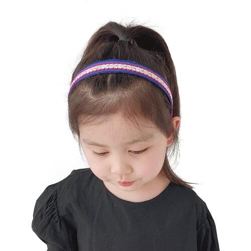 Handmade Hair Accessories Baby Girls Kids Headband Korea Simple Cute Print Linen Hair Bands Skid resistance Hair Hoop Headwear