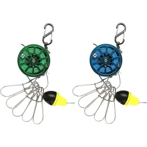 Fishing Stringer Live Fish Lock Buckle with Reel and Float Stainless Steel 5 Snaps Fishing Stringer Clips Tackle Carp Pesca N0PC