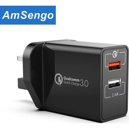 30W fast charge dual USB Charger Quick Charge 3.0 whit 2.4A USB port Universal chargers For iPhone Huawei Xiaomi Samsung