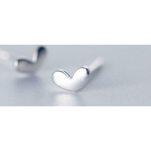 RETTI Heart Stud Earrings For Women Fashion Girl Gift 925 Sterling Silver Jewelry allergy korean earrings