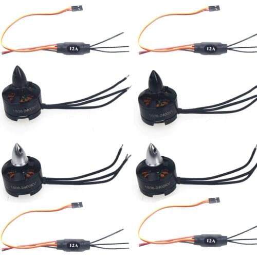 1Set 1806 2400KV CW CCW Mini Multi-rotor Motor +Simonk 12A 2-3s ESC for FPV KK 260 250 Quadcopter 4-Axle Aircraft F10819-C