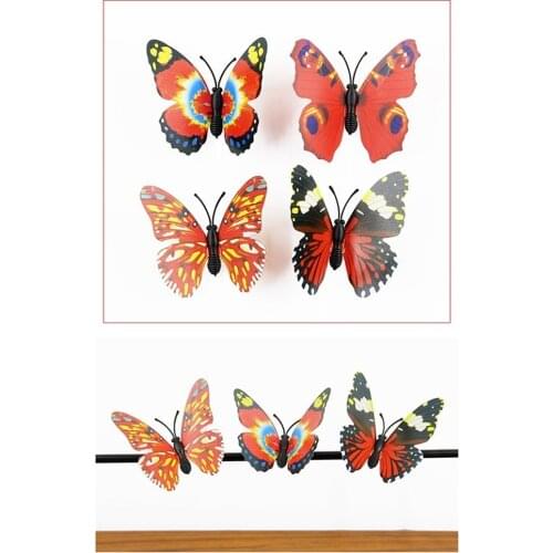 20pcs/lot Simulation Butterfly 7cm PVC Home Decoration Buterfly Wall Stickers Home Decal Magnet Crafts Holiday Decoration