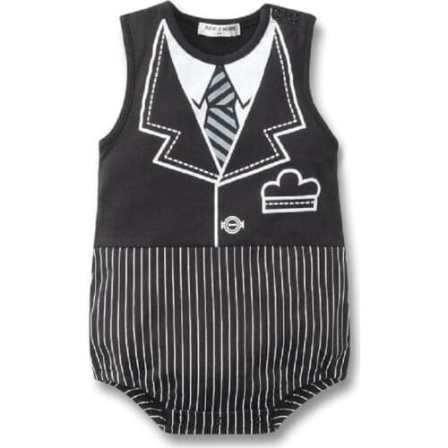 2018 Tuxedo Baby Bodysuit Sleeveless Baby one-pieces Newborn body bebe baby boy clothes body bebes jumpsuit