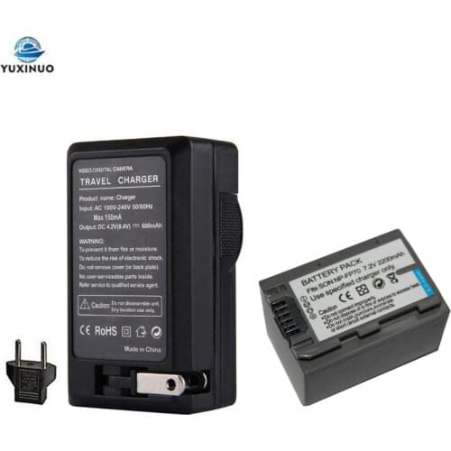 2200mAh NP-FP70 NPFP70 Battery + AC Charger For Sony NP-FP30 FP50 FP51 FP60 FP71 FP90 FP91 DVD92 DVD103 DCR-SX40 SX41 HDR-CX105