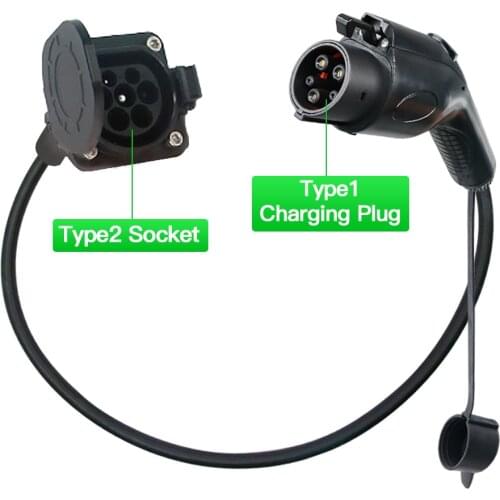 32A EV Adapter Type 1 EV Plug to Type 2 EV Socket Type 1 to Type 2 Adapter 1m Cable or customized