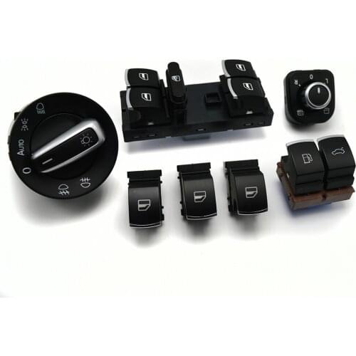 7PCS Window Headlight Mirror tailgate & fuel flap Switch Button For Volkswagen VW Passat B6 35D959903 5ND959565A 5ND941431B