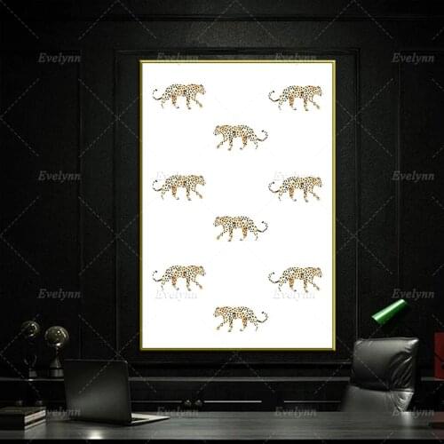 Abstract Wall Art Canvas Painting Leopard Nordic Animal Posters And Prints Wall Modular Picture For Living Room Home Decor Frame