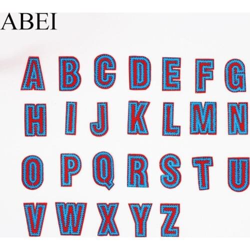 26pcs/set Alphabet Letter Patch Embroidery Clothing Accessories Sewing Patch Iron-On Applique Badge Embroidery Patches Stickers