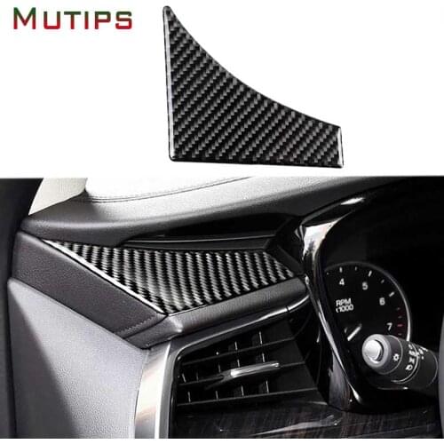 Mutips Car Driving Instrument Dashboard Triangle Panel Cover Trim Frame Carbon Fiber Sticker Auto For Cadillac xt5 2016 2017