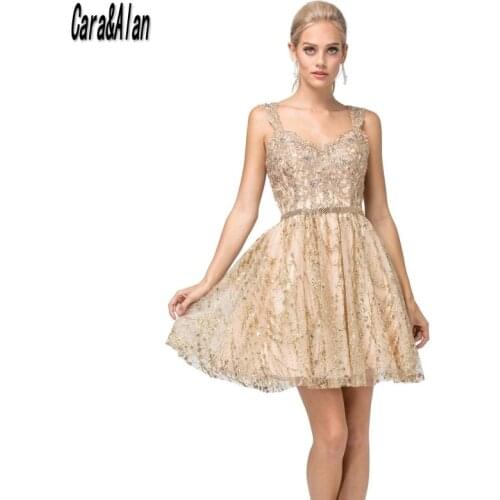 Sparkle Sequin Gold Prom Dress with Beads Sweetheart A line Graduations dresses Gilrs Homecoming Gowns Party Wear
