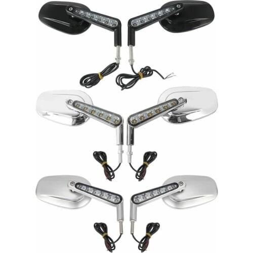Motorcycle Muscle Rear View Mirrors LED Turn Signal For Harley V-Rod VROD VRSCF 2009-2017
