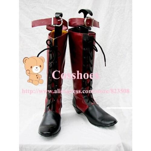 Black ciel shoes (red ver) from black butler Kuroshitsuji Cosplay Custom made