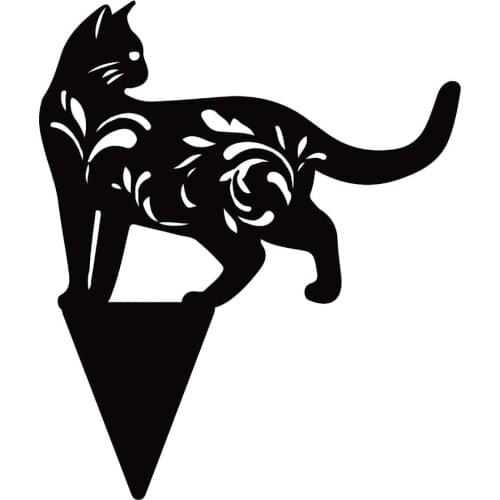Black Cat Silhouette Winds Spinners Stake Yard Art Acrylic Garden Decor Cat Crafts Lawn For Courtyards Backyards Lawns Gardens