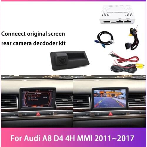For Audi A8 D4 4H MMI 2011~2017 Interface Rear View Camera Decoder Original Car Screen Upgrade Reverse Backup Adapter Camera