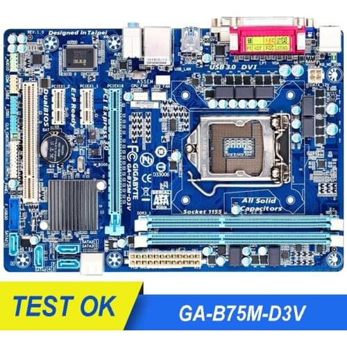 For Gigabyte GA-B75M-D3V Original Used Desktop Motherboard B75M-D3V B75 Socket LGA 1155 DDR3 16GB On Sale Motherboard