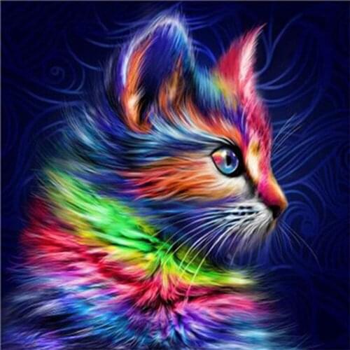 Evershine 5D DIY Diamond Painting Cat Diamond Embroidery Animal Full Square Round Rhinestones Pictures Handicrafts Gift