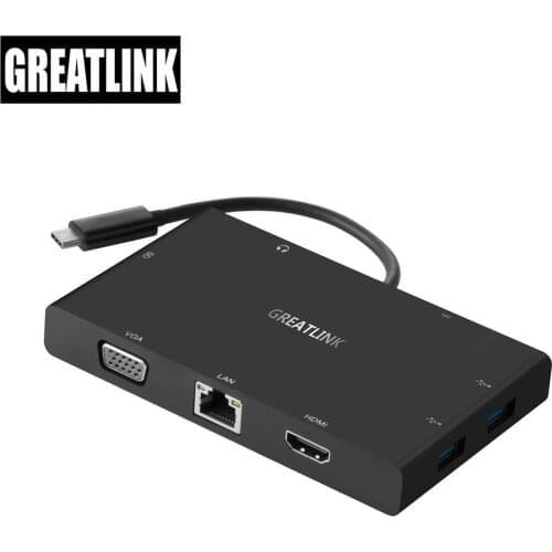 USB Type C Aux Cable HDMI To VGA Converter thunderbolt 3 USB 3.0 X2 Extension Cable RJ45 3.5MM Audio Splitter SD Slo Hub Adapter