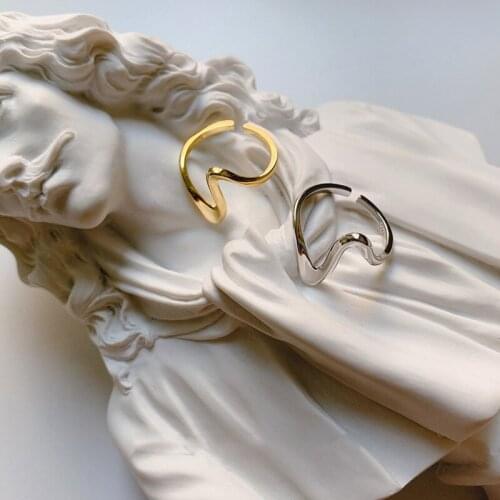 Jewelry Ring Silver Color Simple Geometric Personality Cool Finger Rings For Women And Men Open Adjustable Finger Ring