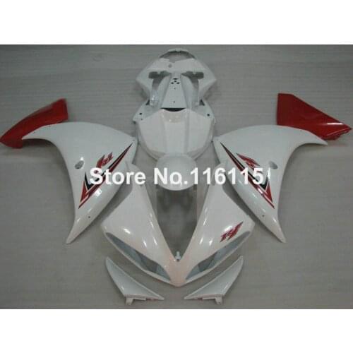Injection molding ABS fairing kit for YAMAHA YZF R1 2009-2015 YZF-R1 09 10 11 12 13 14 15 red white plastic fairings set CQ10